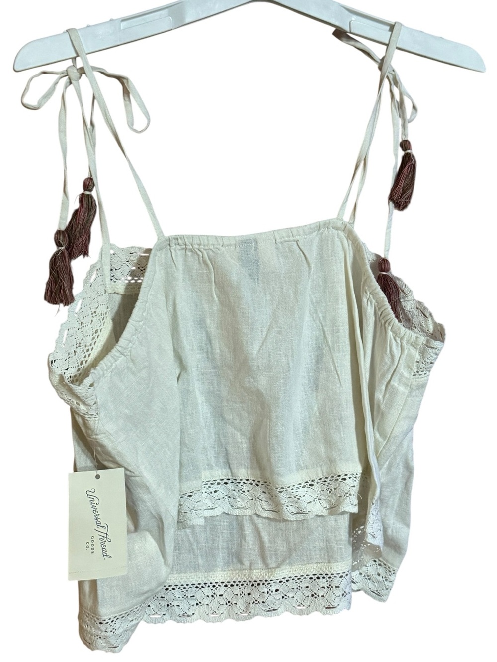 Universal Thread Embroidered Linen Tank Top 
Cream NWT - Picture 10 of 15